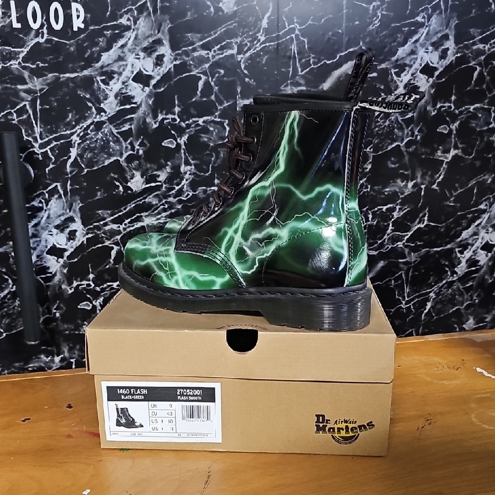 1460 FLASH Dr. Martens Electric Green Lightning Boots